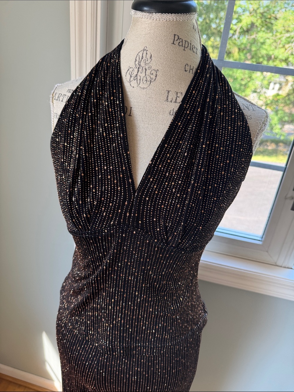 Jessica Howard evenings vintage 80’s disco era bronze metallic  black set Small - Picture 3 of 15
